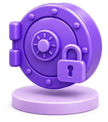 3D CGI Gold bank safe vault with combination dial