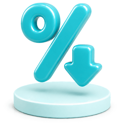 3D CGI Loan approval certificate and interest rate badge
