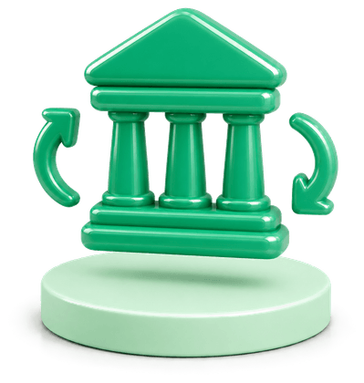 3D CGI Multi-bank institution office columns