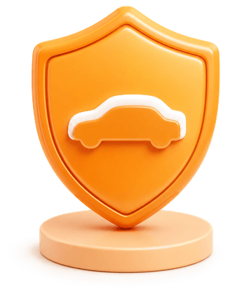3D CGI Motor car with orange protection shield